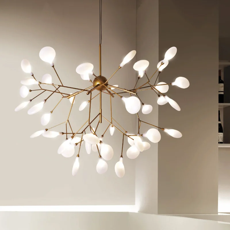 

Simple LED Firefly Chandeliers Living Room Bedroom Dining Room Black Gold Chandelier Home Interior Decor Lighting Lamps Fixtures