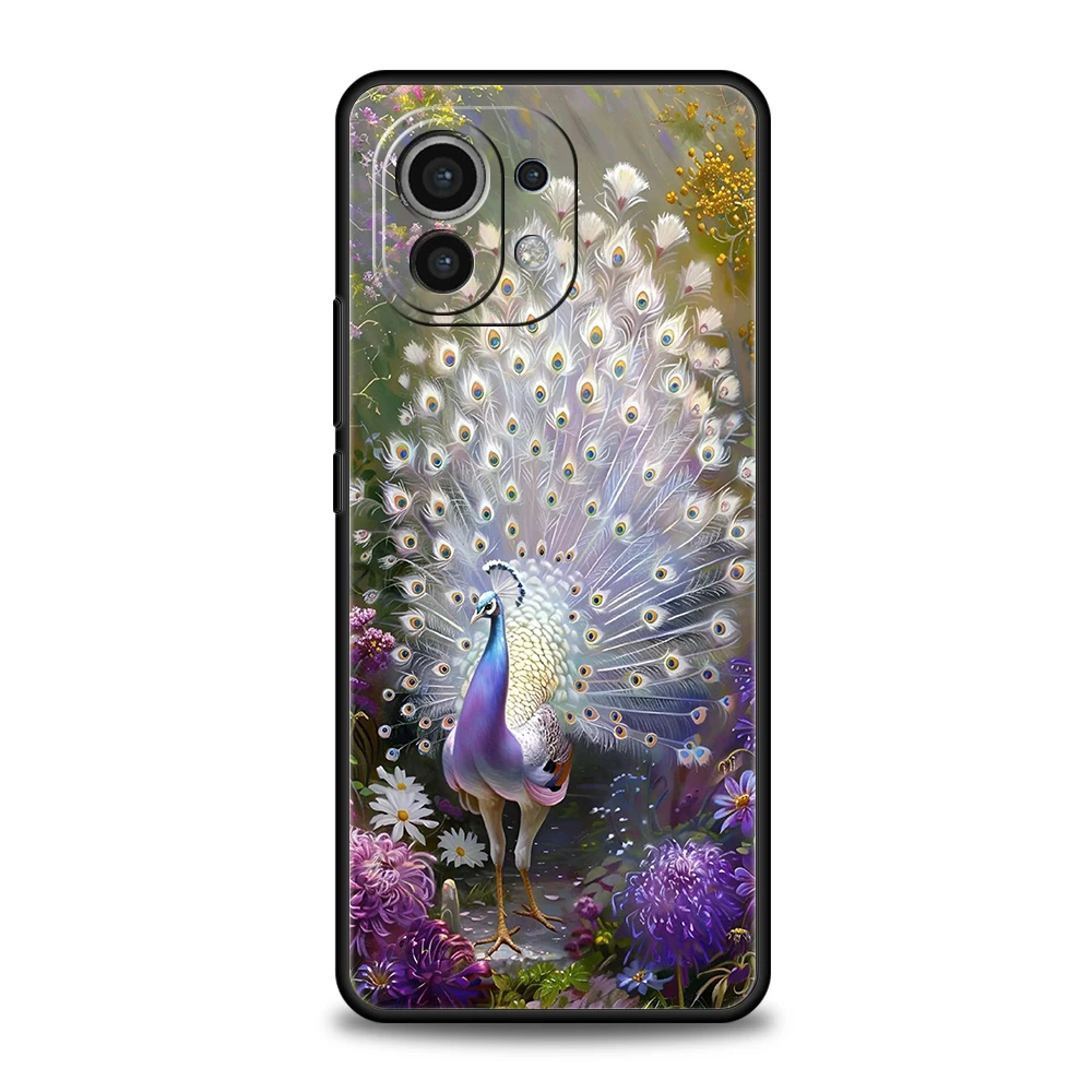 Peacock Pattern Soft TPU Phone Case - Elegant Animal Design Cover