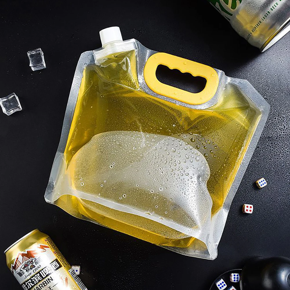 Sac de Rangement de Bière Transparent et Pliable, pour Camping, Randonnée, Pique-nique, Cuisson du Jus, Outils d'Extérieur, Portable, E27, 1.5/3/5L