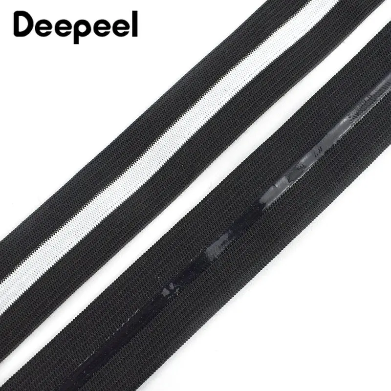 5/10Meters Black White Elastic Bands 25mm Non-slip Silicone Rubber Band Clothes Belt Sport Pants Sewing Supplies Accessories