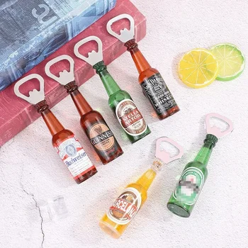 Beer Bottle Opener Creative Decorative Magnets Stainless Steel Wine Opener Fridge Magnets Openers Bar Kitchen Gadgets 1