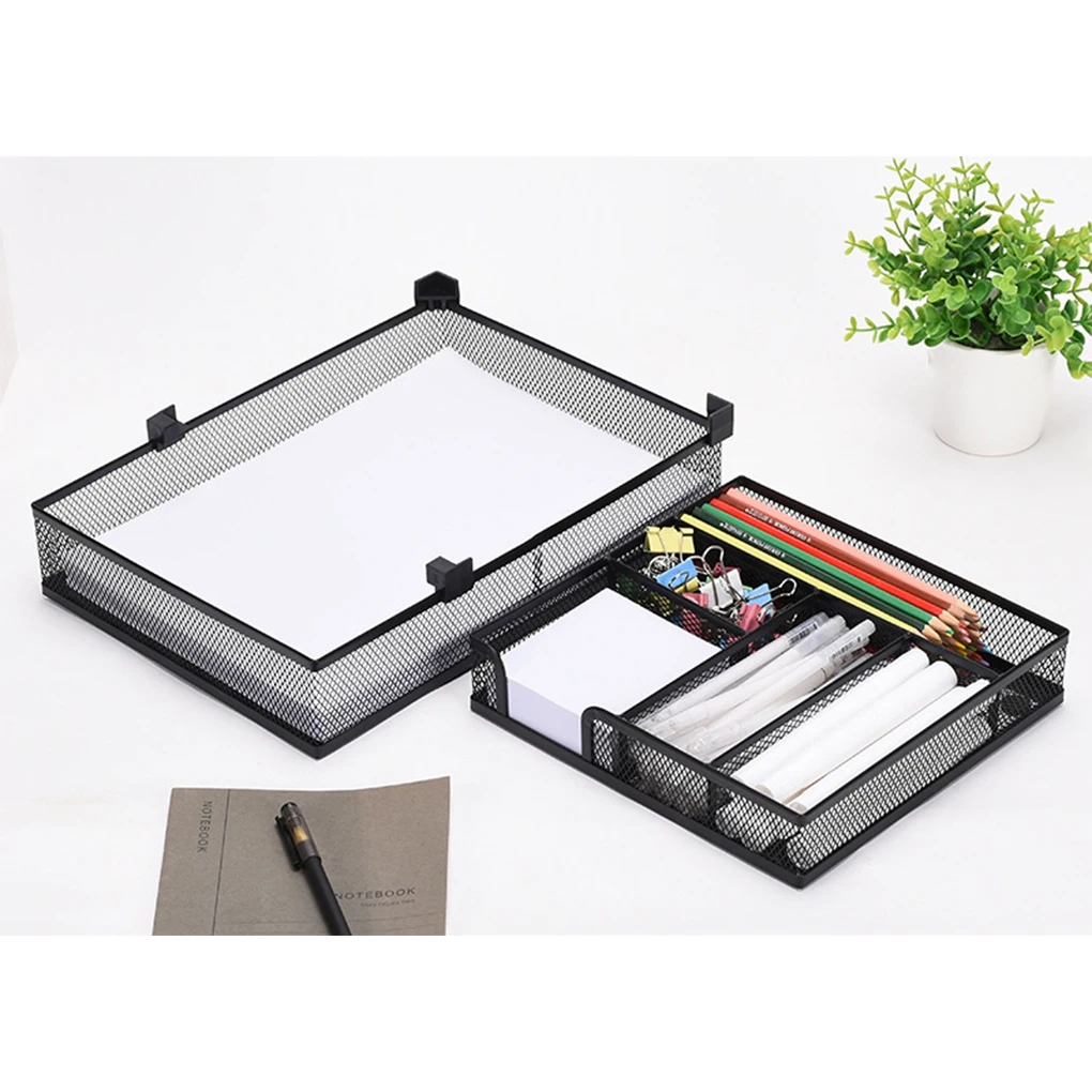 사무용품 및 가정 용품용 다목적 언더 데스크 보관 랙, 슬라이딩 아웃 서랍 2 개