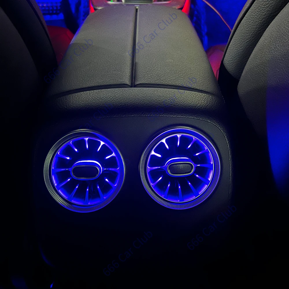 메르세데스 벤츠 E-쿠페 CLS G-클래스 W238 W434 C257 용 LED 후면 에어 벤트, 후면 터빈 공기 배출구 깍지 주변 조명, 64 색