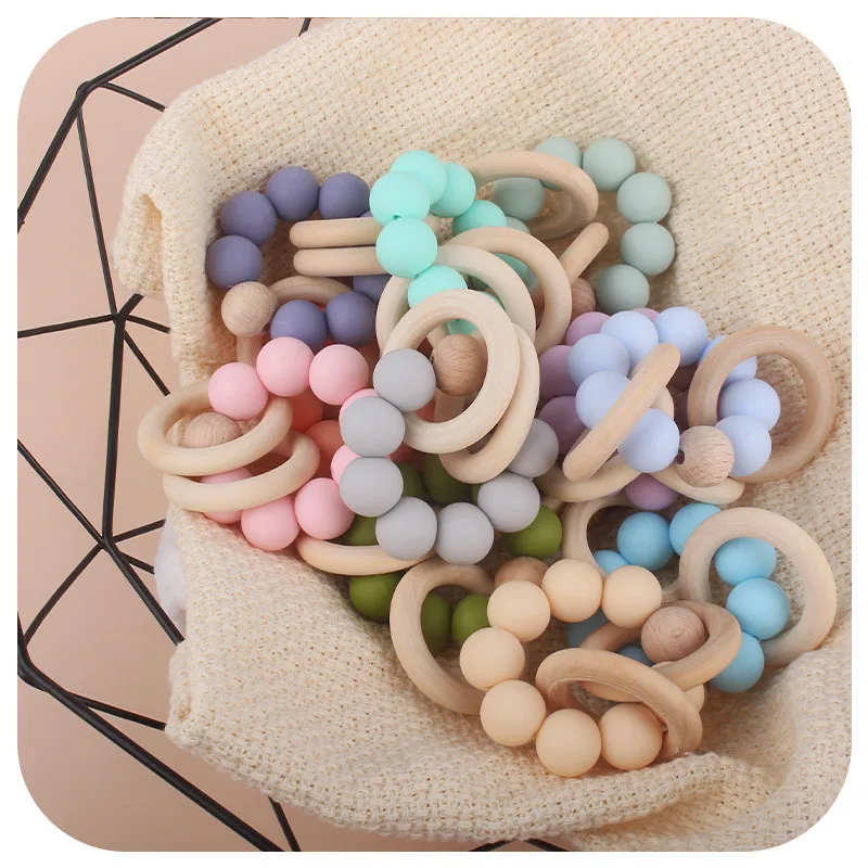 Teethers for Baby Teething Toy Silicone Bead Chew Newborn Bath  Bébé Accessories  Mordedores De Silicona Para Silicone toys - 3