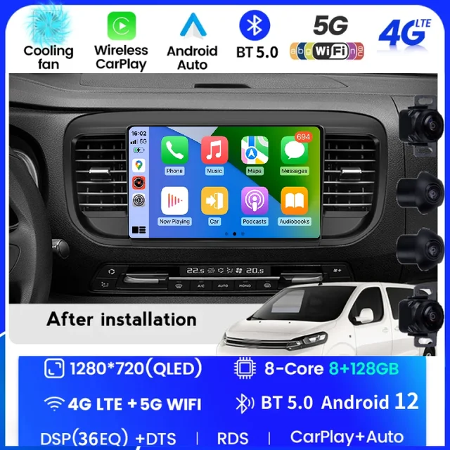 Car Radio For Citroen Jumpy 3 Spacetourer 2016 - 2021 Quad-core Gps  Autoradio Stereo Support Rear Camera Dvr Usb Carplay - Car Multimedia  Player - AliExpress