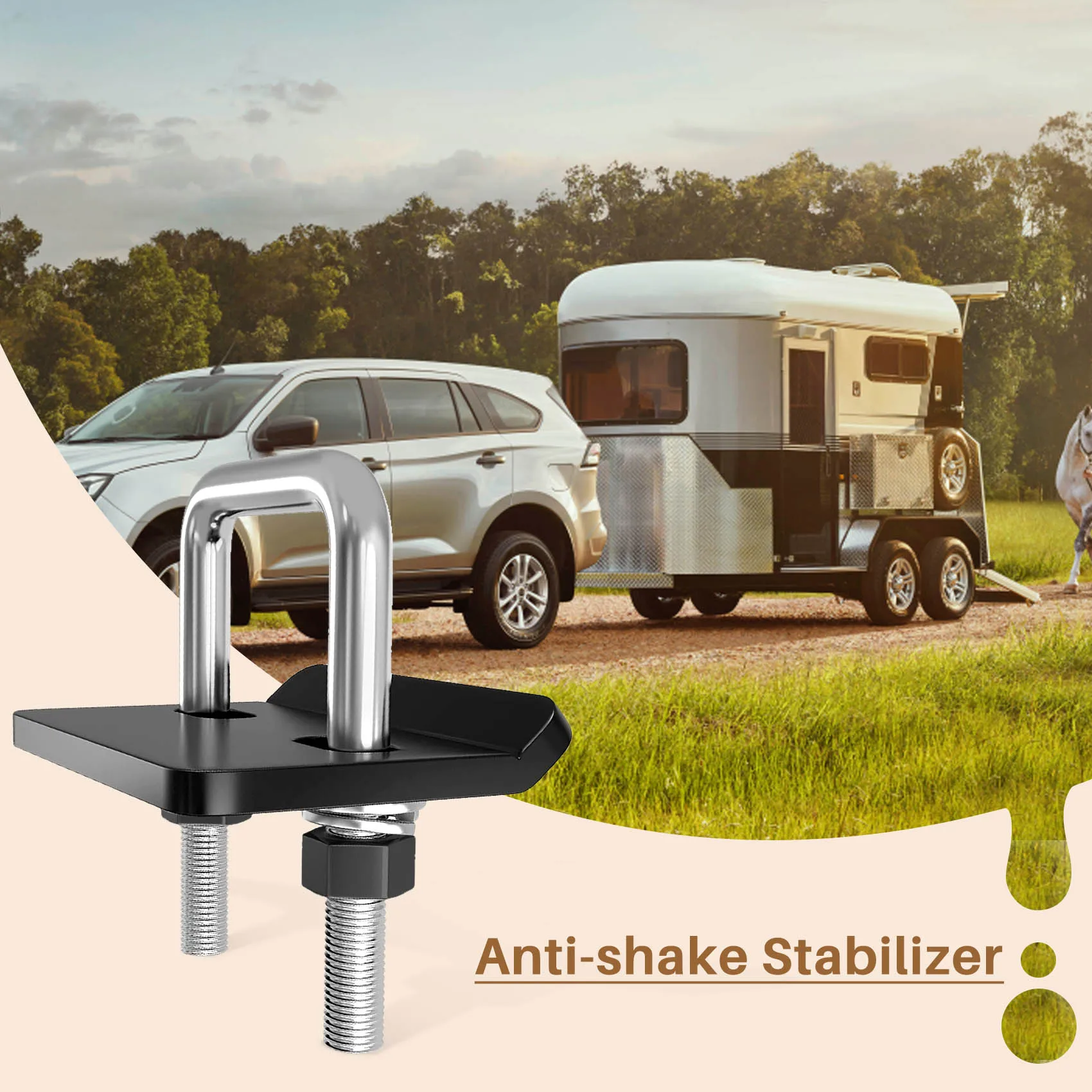 프리미엄 히치 강화제 안티 래틀 안정제 강철 헤비 듀티 녹 방지 견인 클램프 2인치