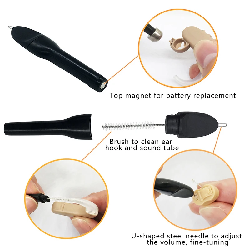 

1Pc Hearing Aid Cleaning Brush Maintenance Cleaning Magnet Brush Ear Care Tool