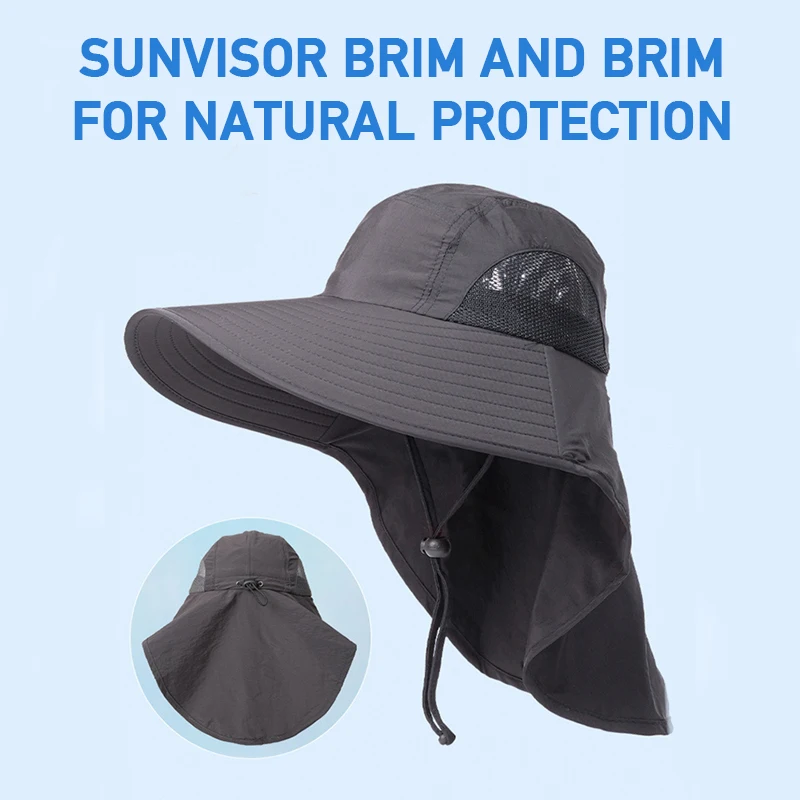 

Wide Brim Baseball Cap for Women and Men UV Protection Cooling Neck Cap for Hiking and Fishing Outdoor Summer Hat with Flap