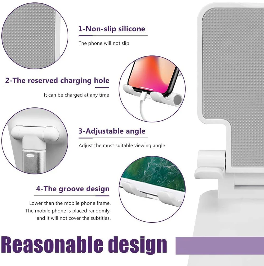 Desk Mobile Phone Holder Stand For Iphone Ipad Xiaomi Huawei Metal Desktop Tablet Holder Table Cell Foldable Extend Support, Alina Gadgets