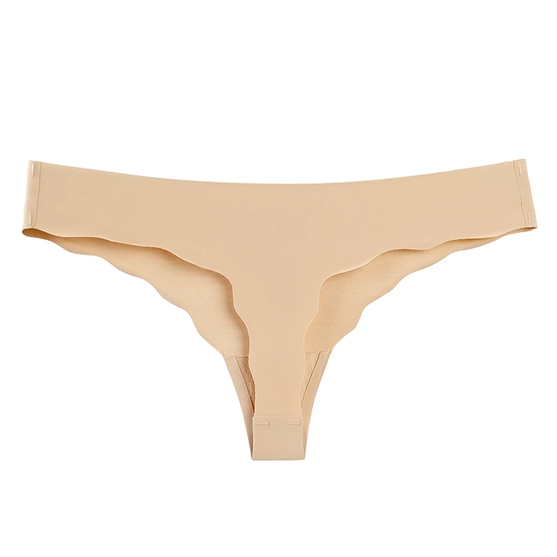 Women's Sexy Thongs G-string Underwear Seamless Invisible Panties For Ladies Fashion Ruffle Female T-back Underpants 1/2pcs