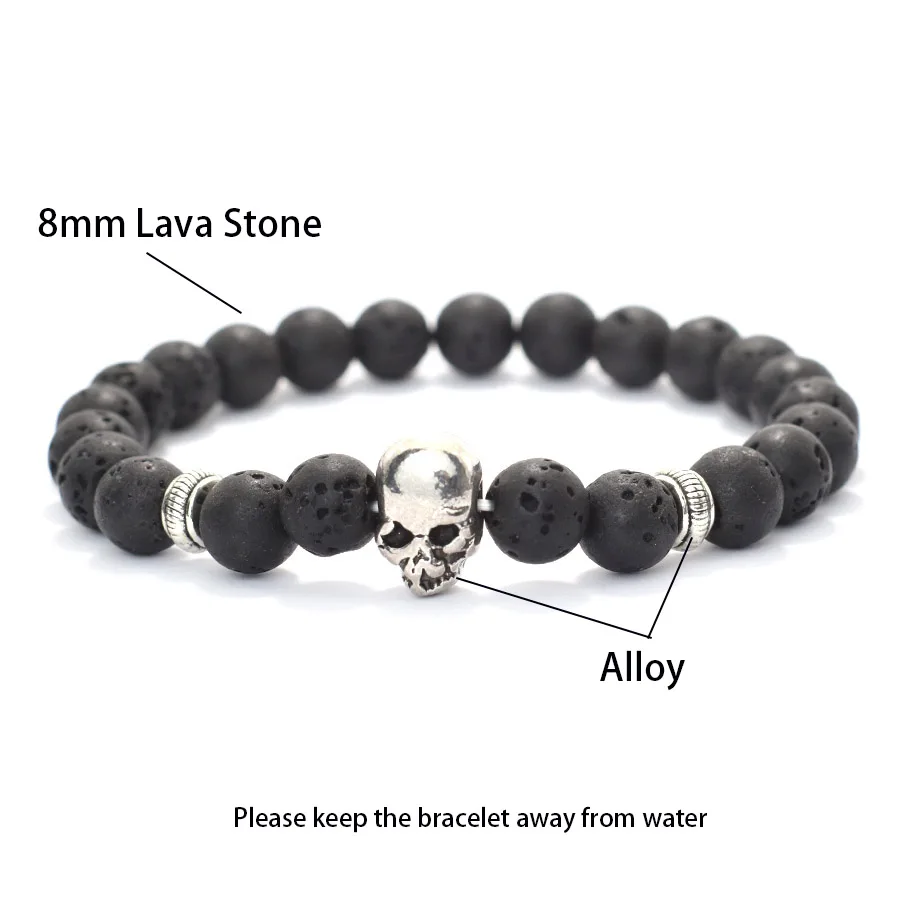 Men Lava Beaded Hematite Meditation Bracelet