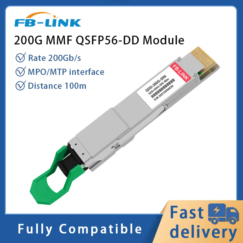 200G QSFP56-DD SR8 850nm 100m MPO/MTP MMF GBIC Transceiver Module compatible with Cisco huawei Mellanox For Ethernet switch