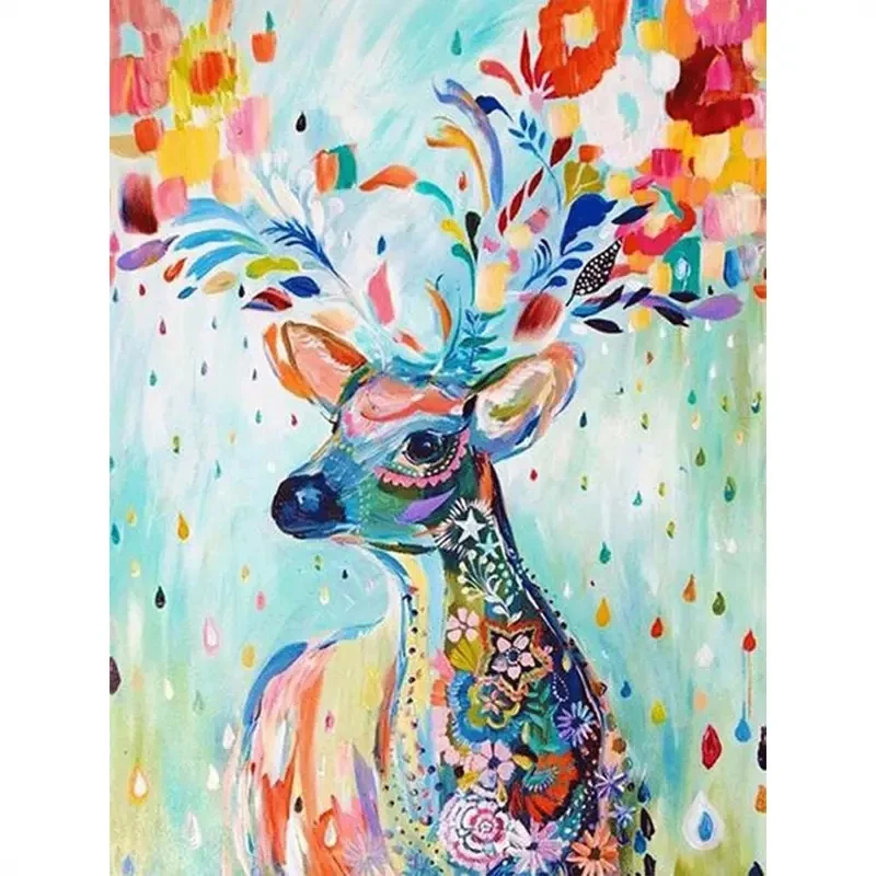 

3D Алмазная живопись, цветное изображение лося, декоративные картины «сделай сам», Набор для вышивки крестиком, домашний декор, Прямая поставка
