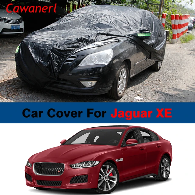 Black Car Cover Waterproof Auto Summer Anti-UV Sun Shade Winter Snow Rain  Fog Resistant Cover Windproof For Jaguar XE 2015-2023 - AliExpress