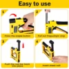 Nail Gun for Woodworking Furniture Heavy Duty Construction Stapler Picture Frame Staple Gun With Staples Metal Hand Tool 6
