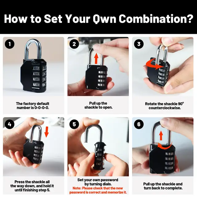 FortLocks 4 Digit Combination Padlock - Resettable Heavy Duty Lock For Gym & School Lockers (2 Pack Silver)