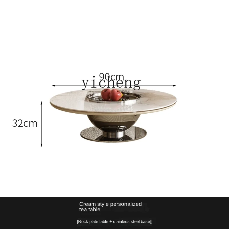 

ZC Coffee Table round Cream Style Small Apartment Size Combination Modern Minimalist Style Tea Table