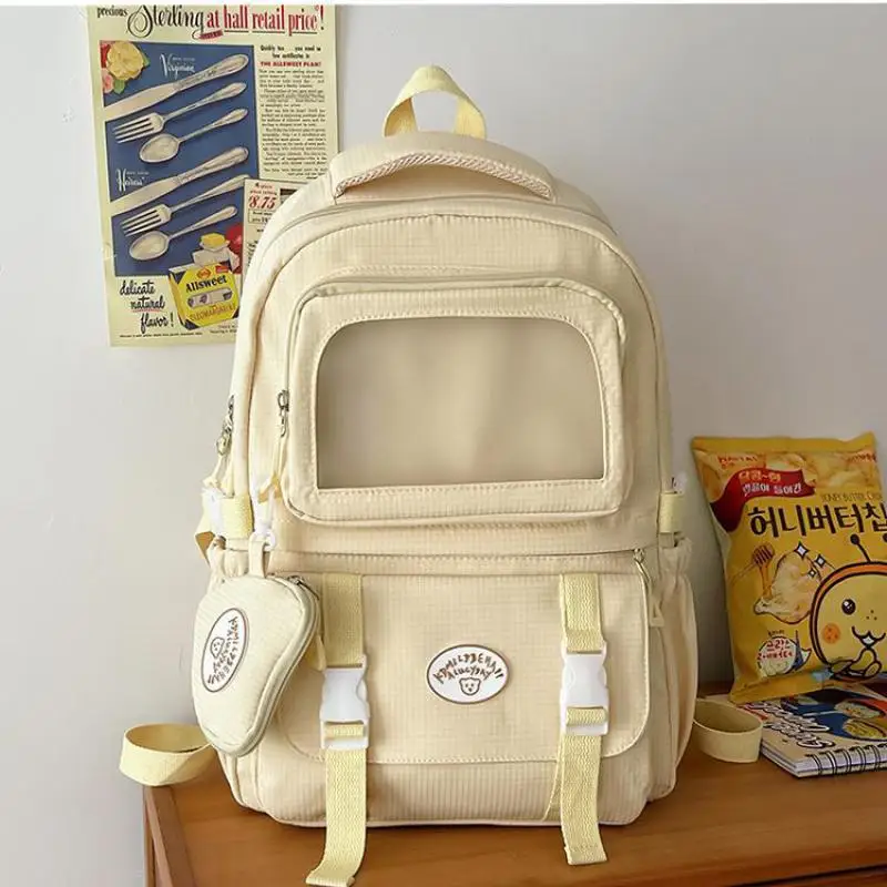 2024 New Ita Backpack High-capacity Canvas School Bag Transparent Preppy Style Girls Rucksack Teenage Display Bolsa Mujer Сумка 3