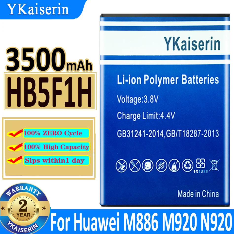 Аккумулятор ykaisсеребрин HB5F1H 3500 мАч для Huawei Ascend U8860 Honor M886 M920 N920 Glory Mercury Batterij + Track NO |