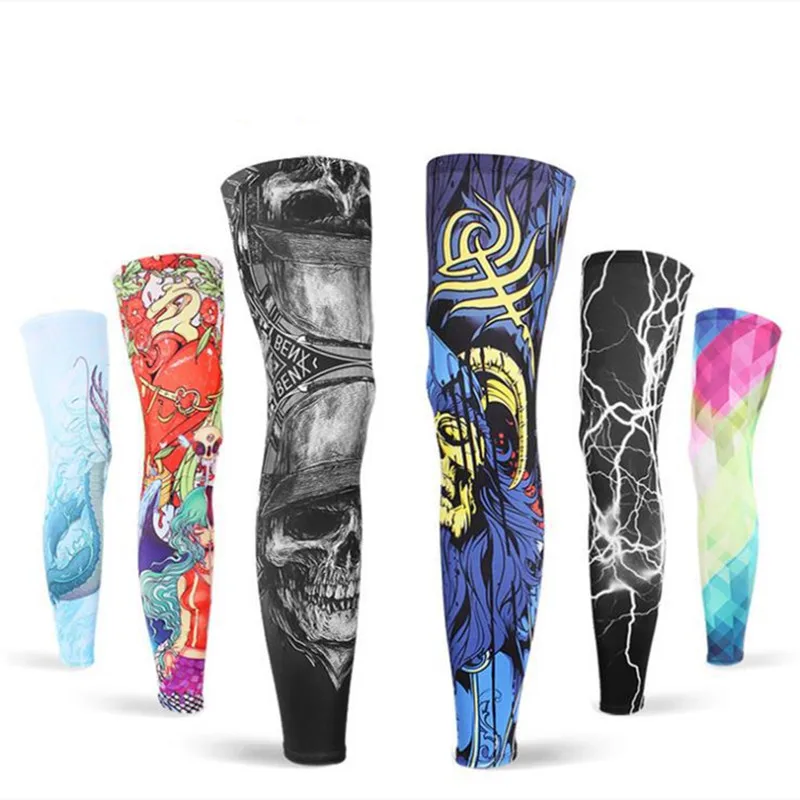 Sports Compression Leg Sleeves Summer Anti-UV Protection Leg Warmers Men Women Running Basketball Cycling Fitness Foot Cover toprunn 1pcs full leg compression sleeves for women men stretch long leg sleeves for running basketball football cycling sport