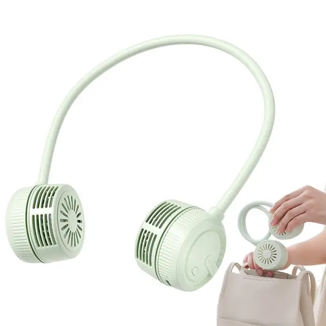 A Nyaki Ventilátor Hordozható Ventilátora 3 Sebességgel. Változtassa Meg Hordható Személyes Ventilátort Levél Nélküli Nyak Légkondicionáló Kültéri Utazáshoz