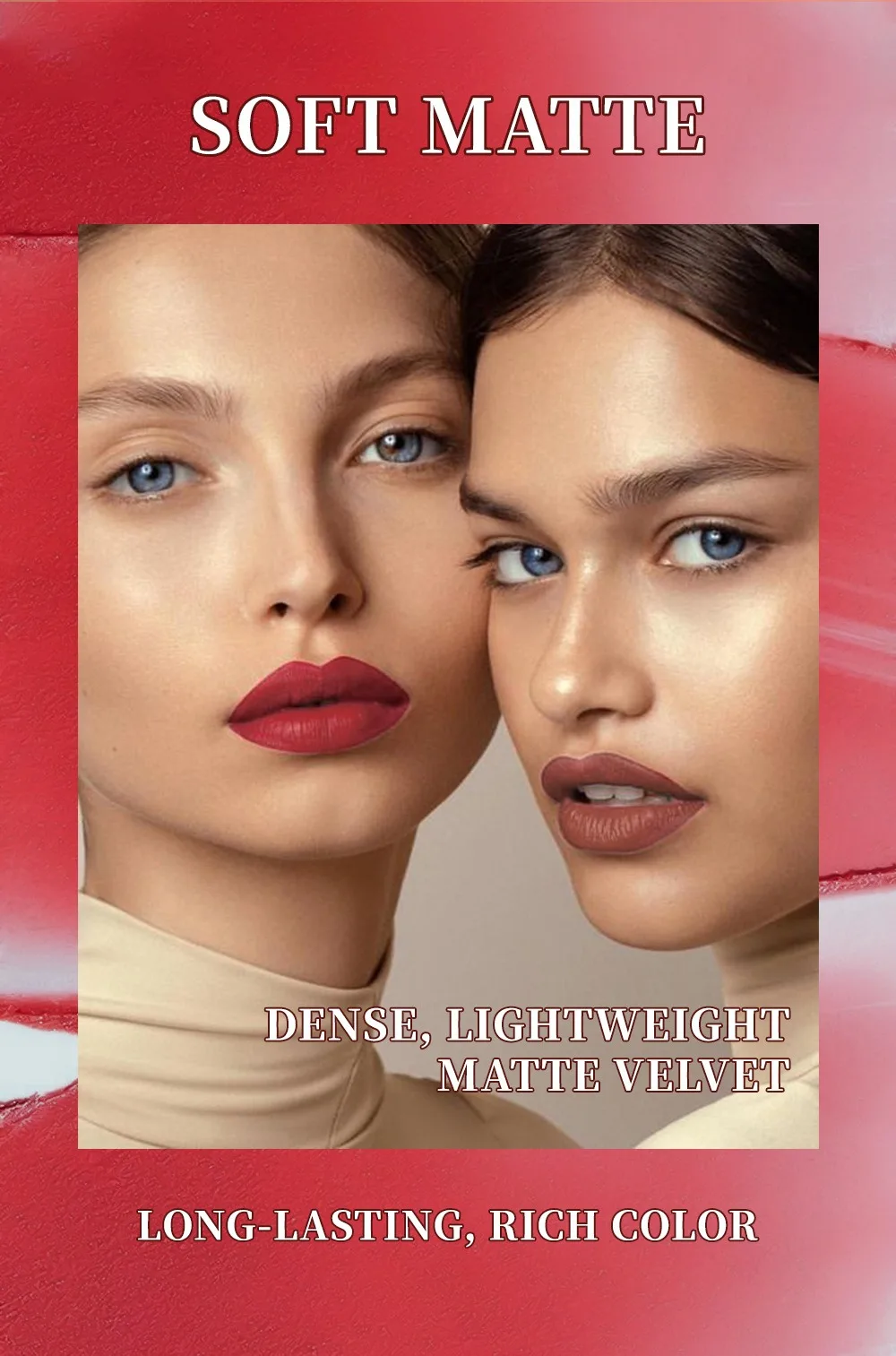 Description Picture 6 of item1/6pc Matte Red Brown Velvet Lipstick Tapered Gradient Lip Liner Waterproof Non Stick Contouring Tint Lipliner Crayon Lip Makeup