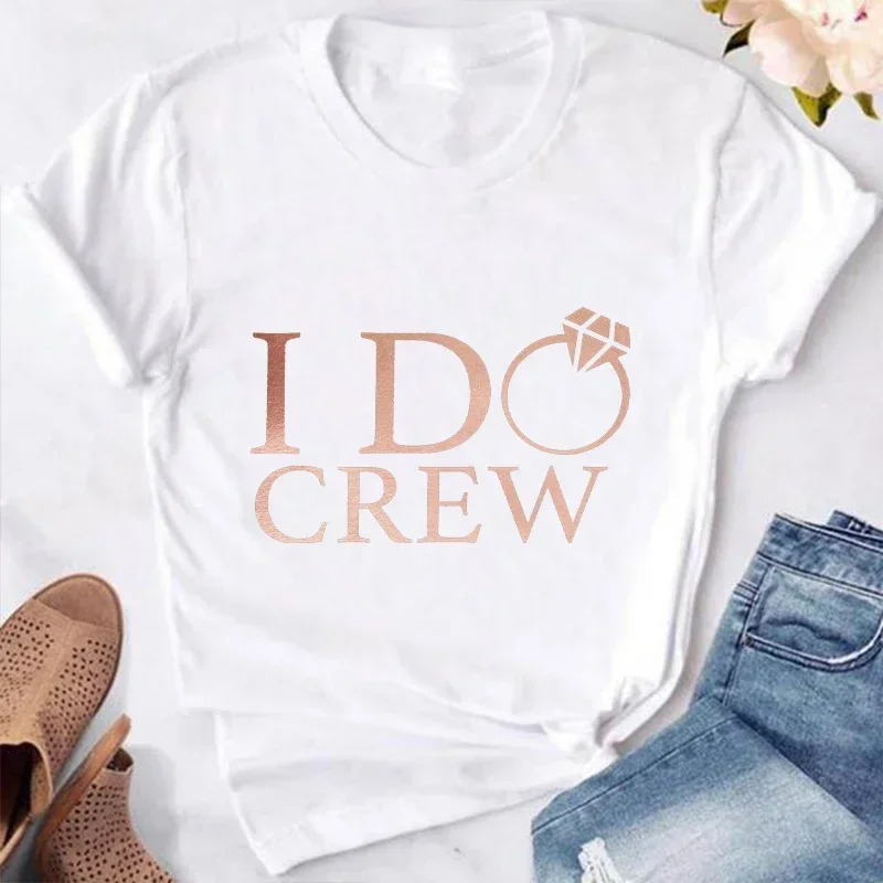 

Girls Bachelorette Hen Party Tshirt Team Bride Bridesmaid Tees Bridal Shower Engagement Wedding Party Top I Do Crew TShirt 2024