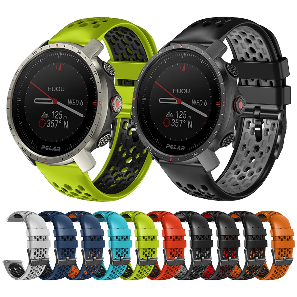 22Mm Silicone Wristband For Polar Grit X Pro Titan Replacement Strap Vantage M2 M Gritx Watch Band Bracelet Belt Accessories