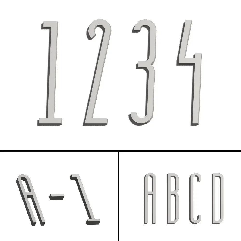4 Inch 100mm Silver Self Adhesive Big Modern Door Number for Exterior House Apartment Plaque Mailbox Address Digits Sticker Sign house number signs house numbers number plate door signs