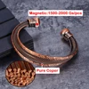 Vinterly Pure Copper Bracelets Female Magnetic Vintage Flower Adjustable Cuff High Magnets Bangle Soft Metal Women Gifts Jewelry 2