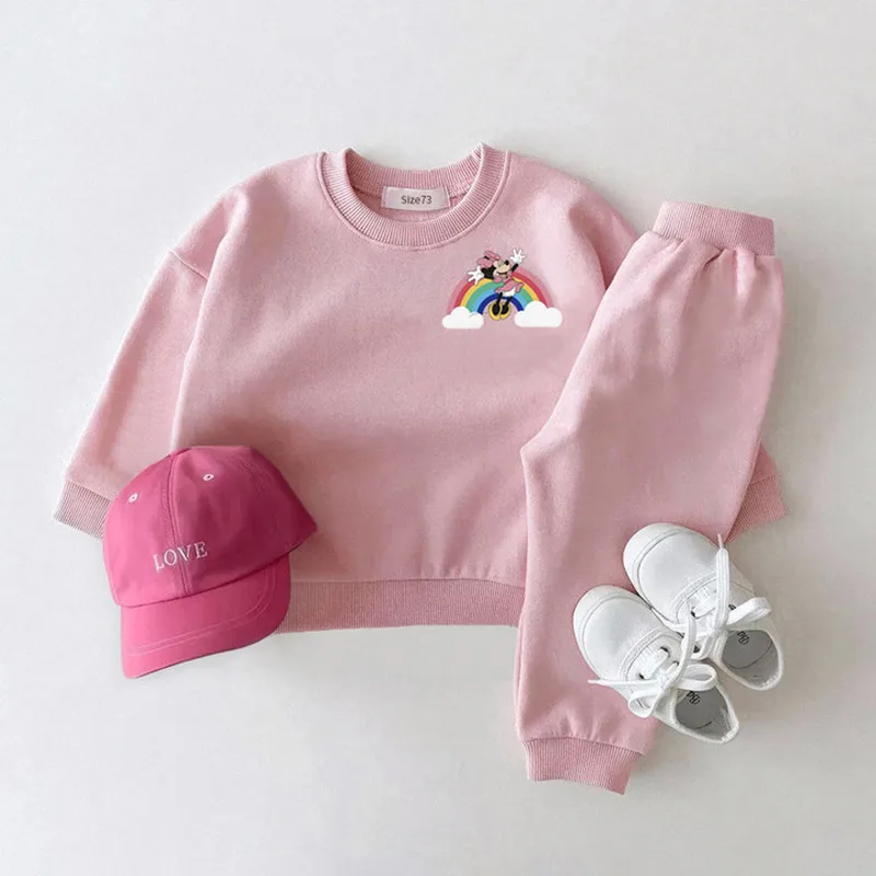 Mickey Baby Boy Tracksuit Toddler Girl Cartoon Long Sleeved Top + Pant Spring Autumn Children Suits 5