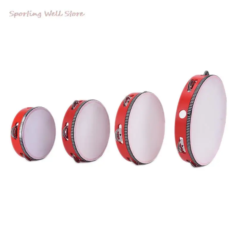 Hand Tambourine 6" Musical Instruments Tambourine Drum Children Educational Round Percussion For KTV Party Dancing Toys
