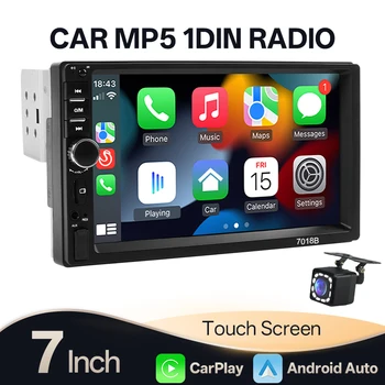 Hippcron 7 "1din Carplay Android Auto Radio de coche MP5 reproductor Multimedia receptor FM ISO Power Aux entrada USB BT Mirror Link 1