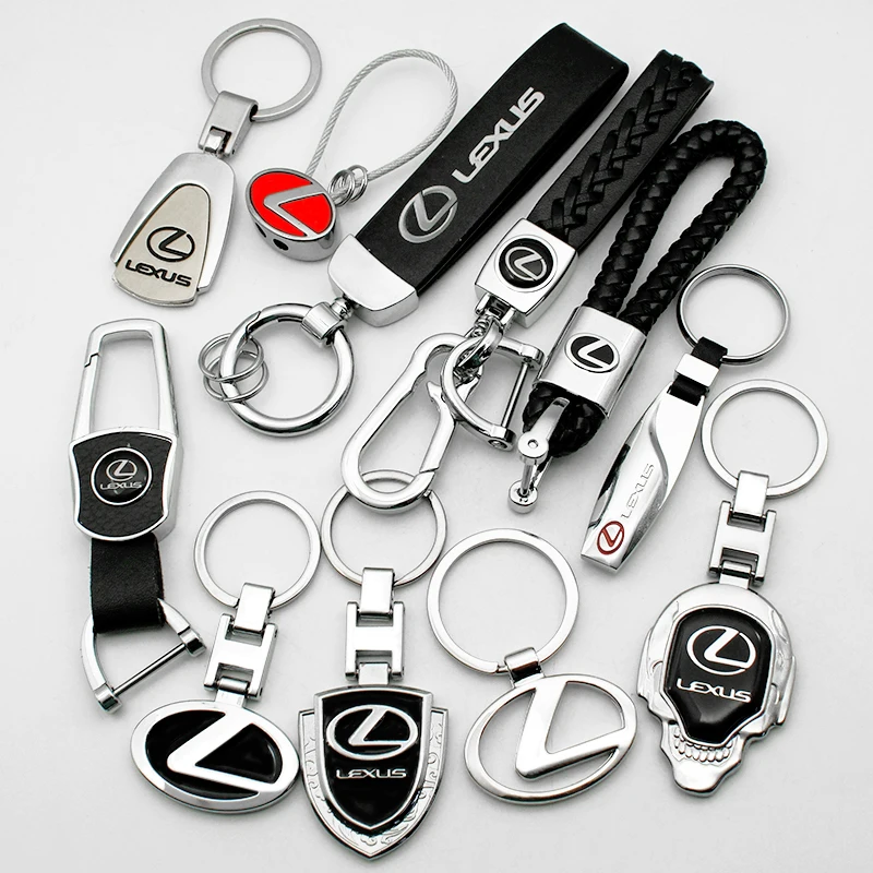 1pcs Metal Keychain PU Leather Woven Rope car styling Key Chain Rings