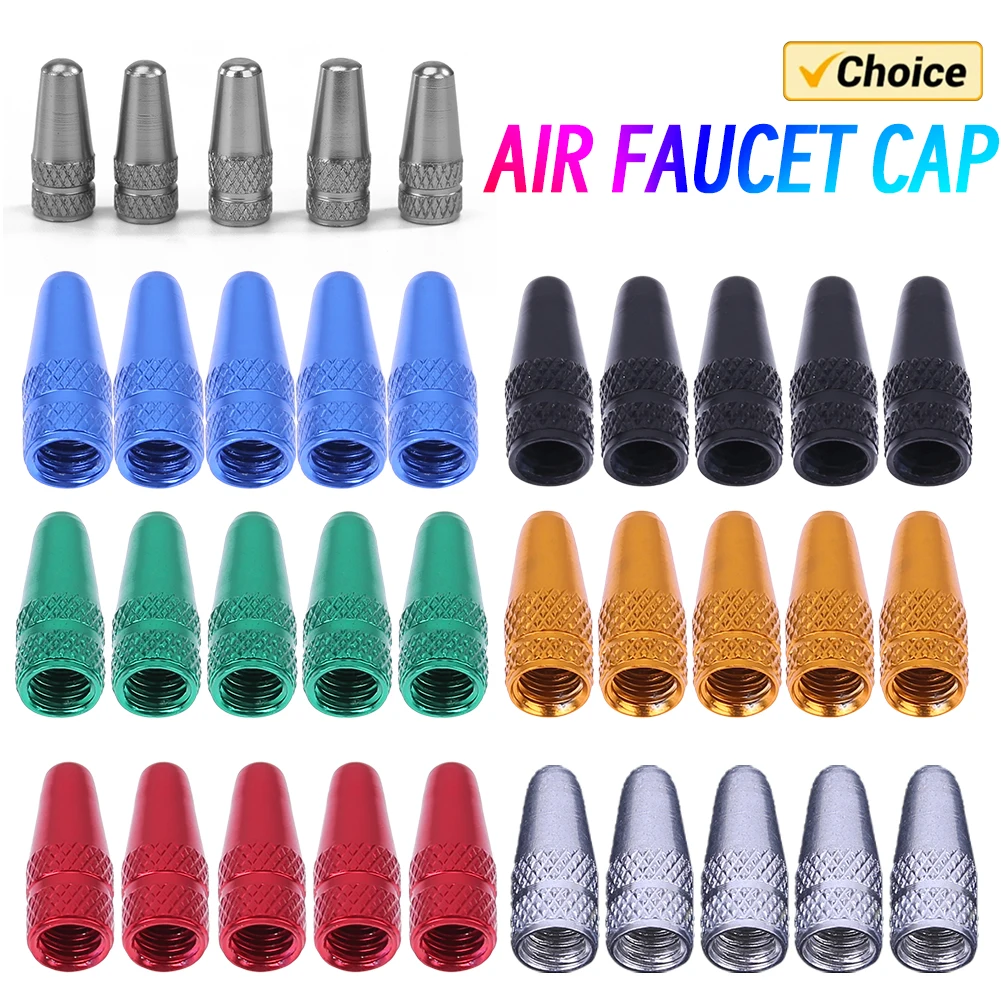Set of 5 Premium Bicycle Valve Stem Dust Caps for Mountain and Road Bikes