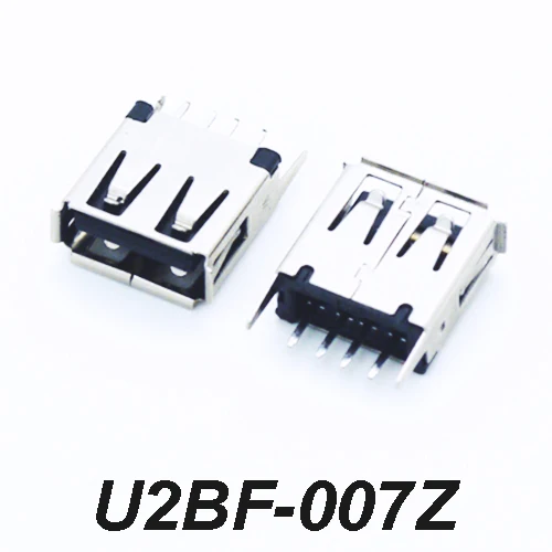 

10pcs/lot USB 2.0 jack A Type USB Connector Female Socket Straight Feet 180degree DIP (H=13.0mm)Black