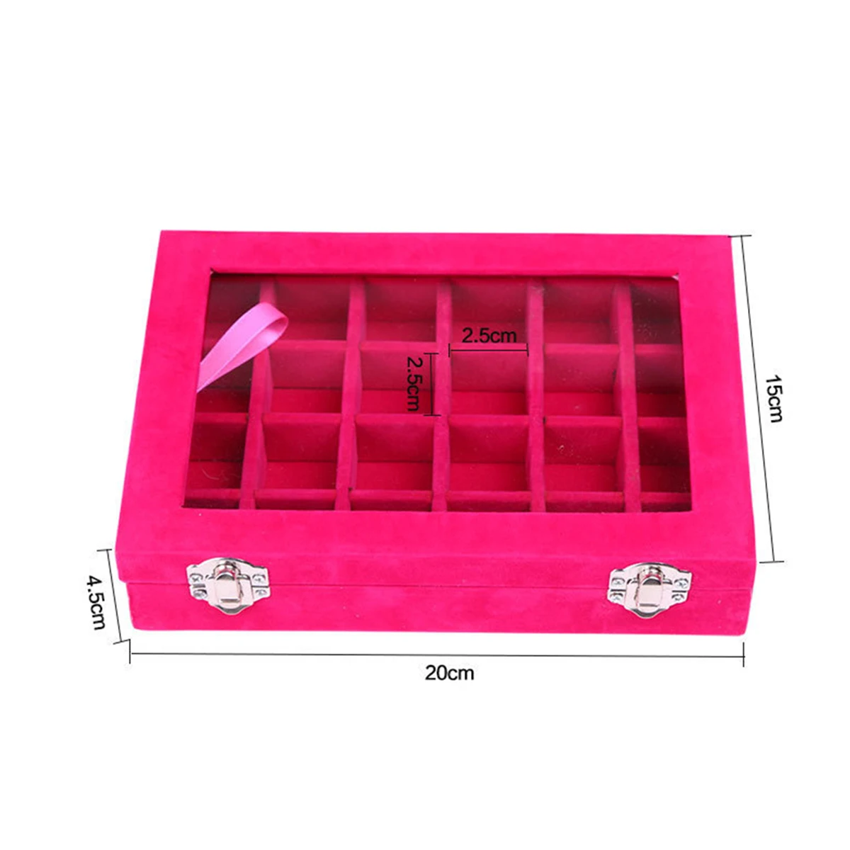 Velvet 24 Compartments Silver Pendant Jewellery Box Jewellery Display Box Earring Box Ring Display Tray Jewellery Storage Velvet