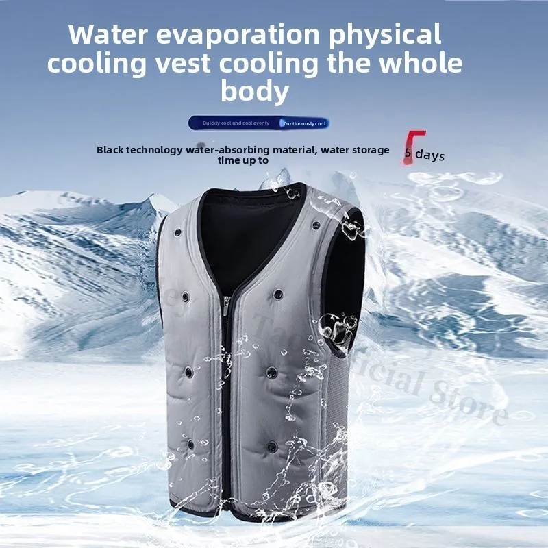 COMXZ Ice Cooling Vest Men Water Pack Construction Outdoor High Temperature Summer Breathable Work Jacket Liquid Cooling System
