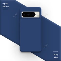 Elegant Liquid Silicone Phone Case - Skin-Friendly Mobile Back Cover for Google Pixel 9 Pro (Navy Blue)