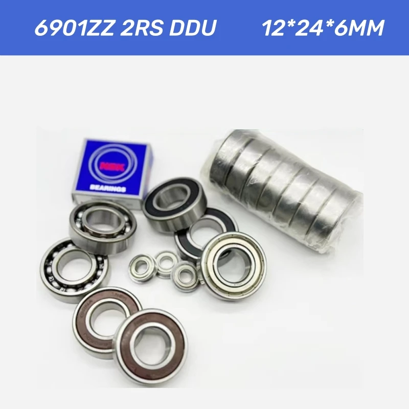 

Deep groove ball bearing 6901ZZ2RSDDU 12× 24× 6mm (4PEAS) bicycle bearing with grease seal.