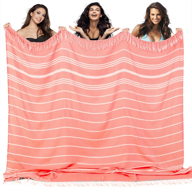 Cotton Turkish Beach Towels Extra Large Sand Free Quick Dry Clearance Swim Bath Camping  Towel Travel Blanket Adult Essentials 2