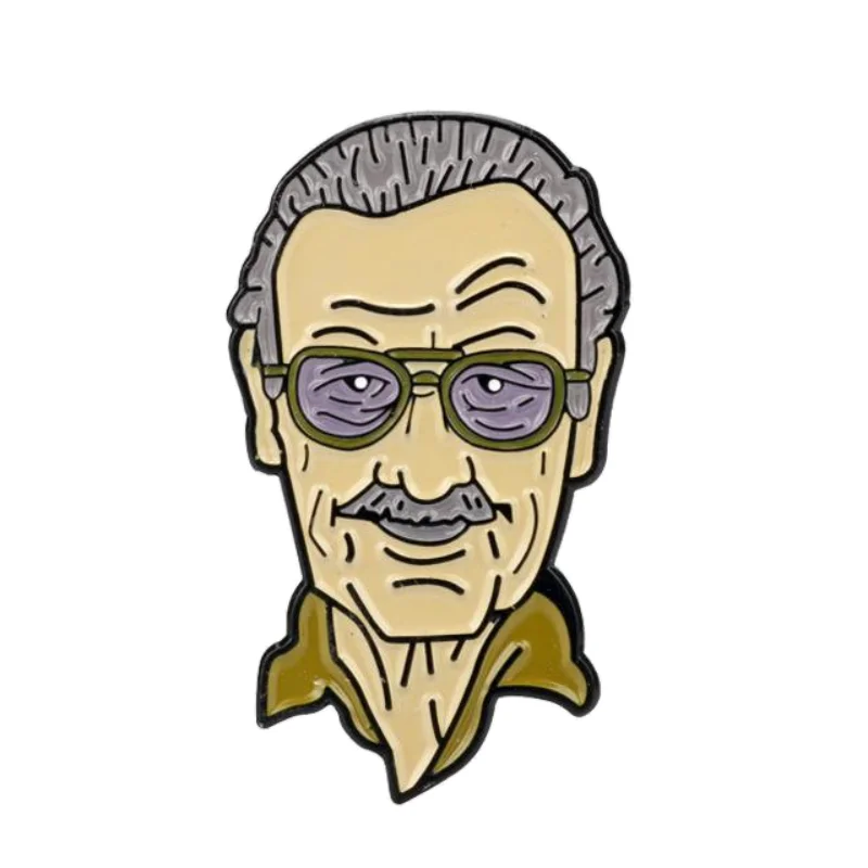 

Stan Lee, the father of Marvel anime heroes, creative peripheral cartoon fashion alloy enamel brooch personalized creative badge