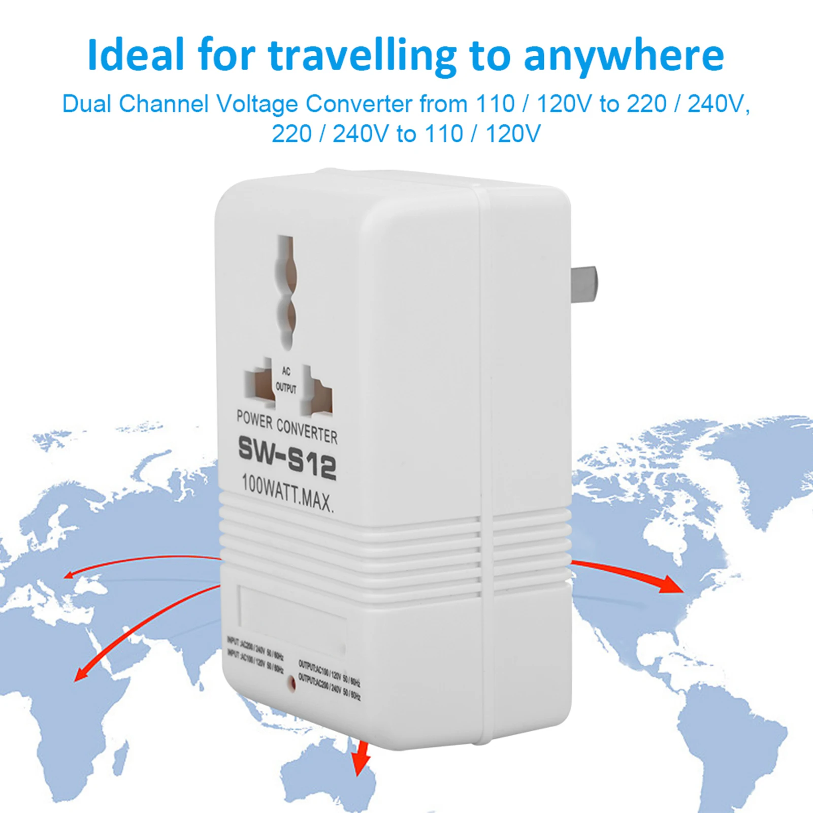 100W 110V/120V to 220V/240V StepUp&Down Voltage Converter Transformer (CN Standard Plug) voltage converter power transformer