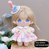 Jolie robe vêtements pour 20cm coton jouets en peluche habiller vêtements princesse jupe mignon costume décontracté chaussettes ensemble filles cadeau d'anniversaire 3