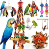Pet Bird Chewing Toy Cotton Rope Parrot Toy Bite Resistant Bird Tearing Cockatiels Training Hang Swings Bird Cage Supplies 1