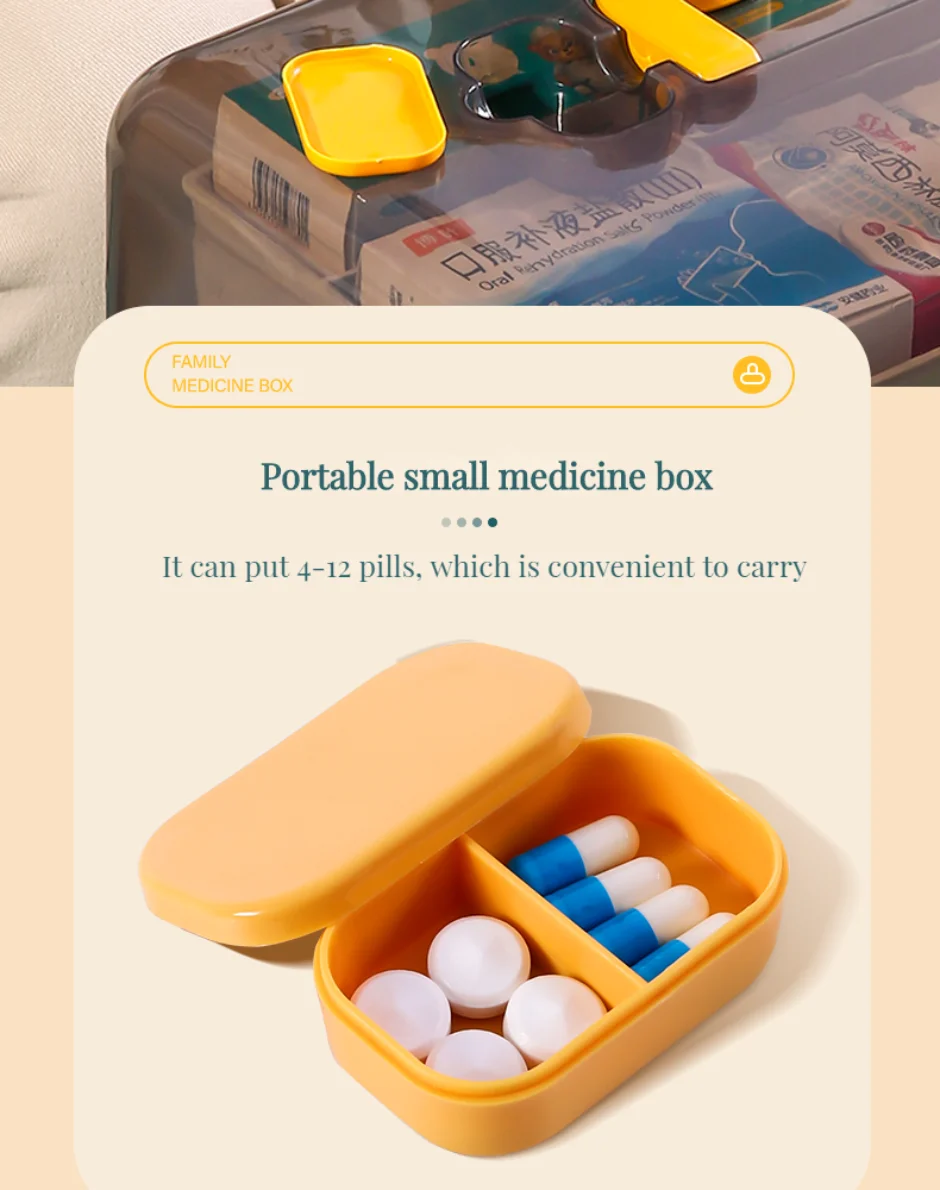 3 Schichten Medizin Aufbewahrung sbox Home Familie Erste-Hilfe-Kit Box mit Griff  multifunktion ale Haushalt bequeme tragbare Pillen dose - AliExpress