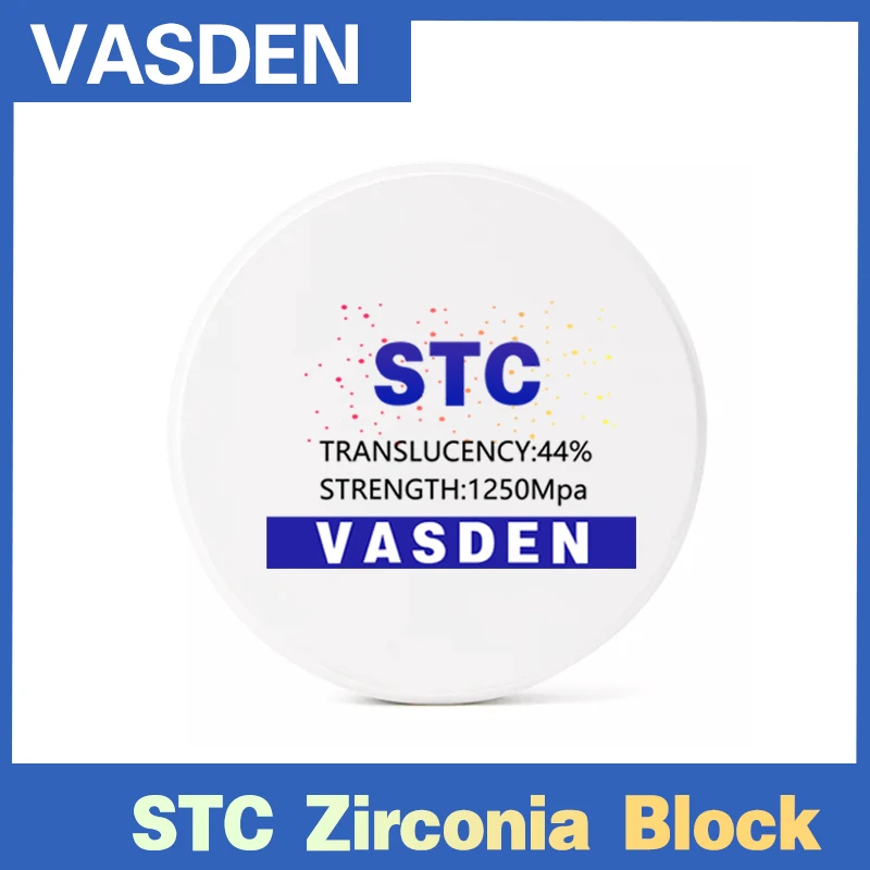 Vasden STC B1 B2 B3 Color Zirconia Disc Dental Lab Materials CADCAM Blank Preshaded Zirconium Disk Ceramic 98mm Zirconia  Block 2