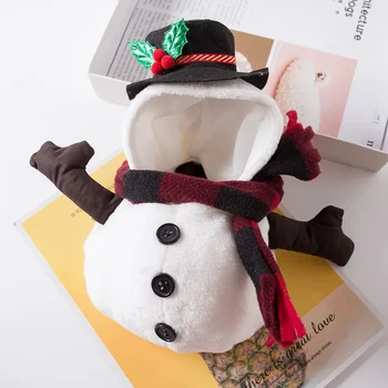 Christmas Snowman Dog Costume Outfits Winter Warm Puppy Cat Apparel for Small Medium Dogs Holiday Party Dressing Clothes 1