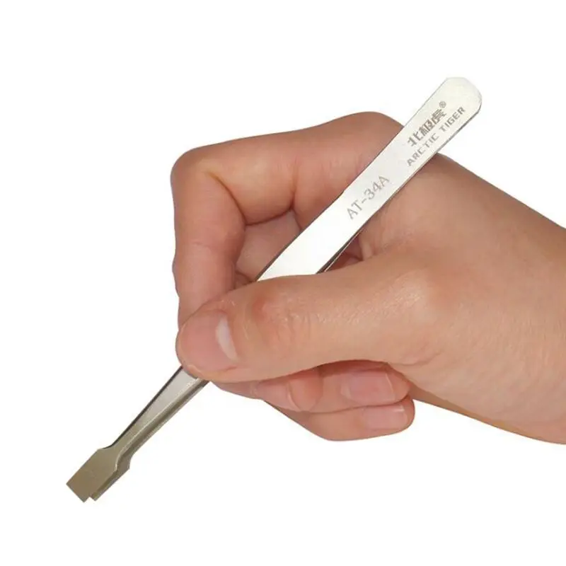 Stainless Steel Flat Wide Tweezers for Laboratory Clamping Stamp, Electronic Industry Tools, Industrial Tweezers, 120mm зажимной,tweezer tool