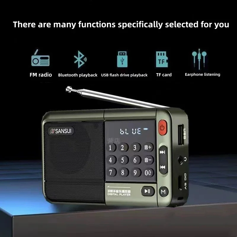 Outdoor Portable Shanshui F33 Wireless Bluetooth Speaker Insert TF Card Insert USB Drive Mini Multifunctional Walkman Speaker